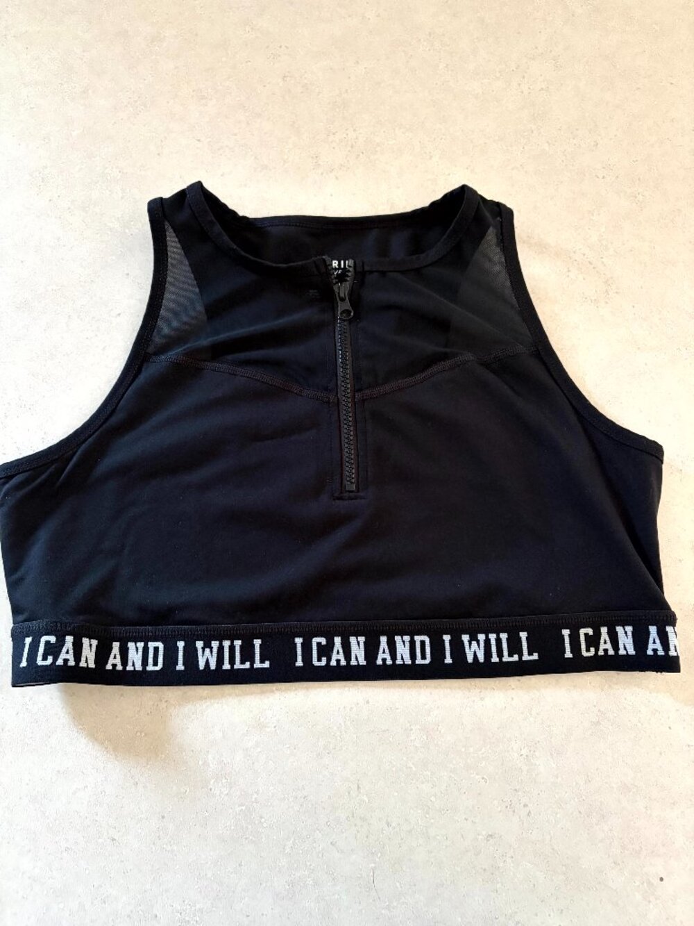 Torrid Active Women's Sports Bra Zip Up Size 2 Black I Can And I Will